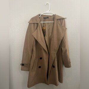 Men’s Never Land Camel Peacoat Size XL